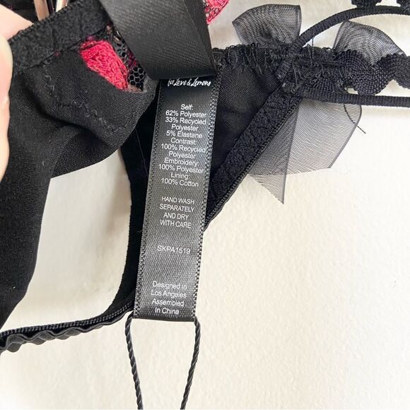 For Love and Lemons Black Heart Thong Panty XXS NWT - Picture 8 of 10